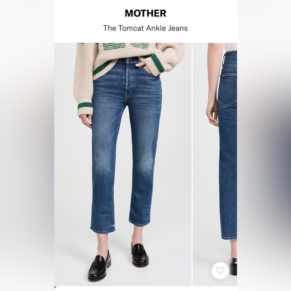 MOTHER Blue Ankle Cropped Jeans
